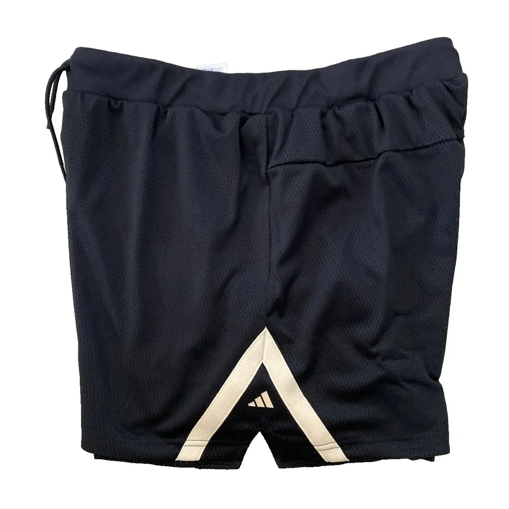Adidas Mens Select Shorts Black & Crystal Sand Size XL - Pockets - Basketball